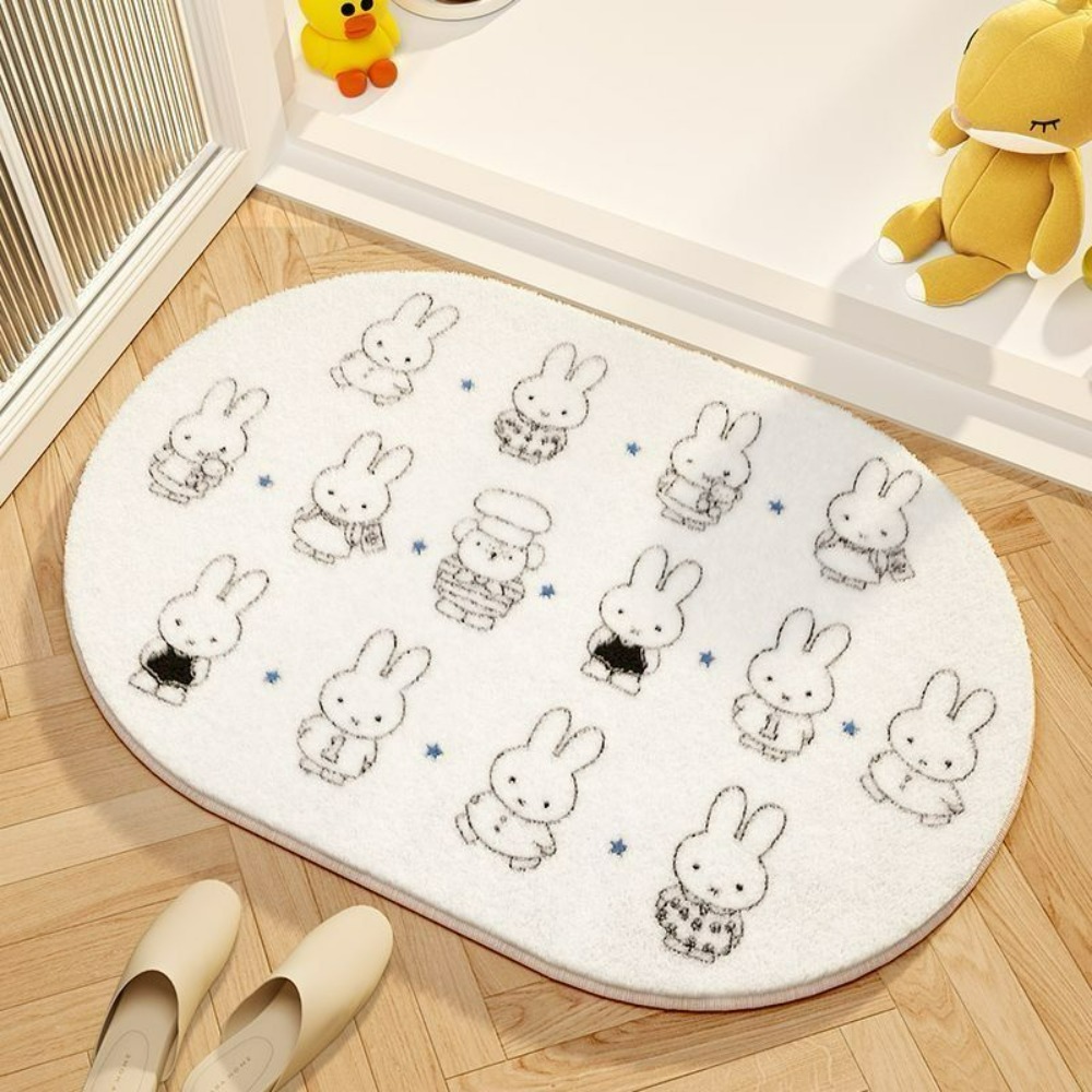 Home Edit Bathroom - Miffy Cartoon Floor Mat Soft Imitation