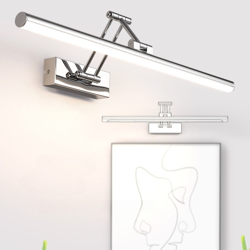 Home Bathroom Mirror - Iron Tricolor Mirror Front Lamp Modern