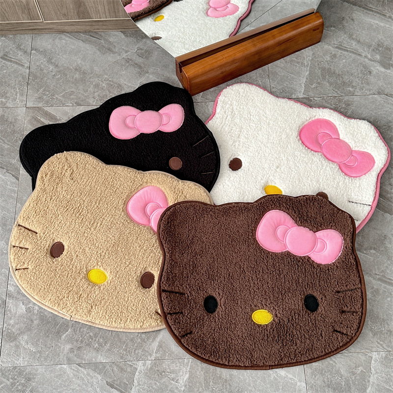 Home Bathroom Mats - Anime Hello Kitty Plush Rug Soft