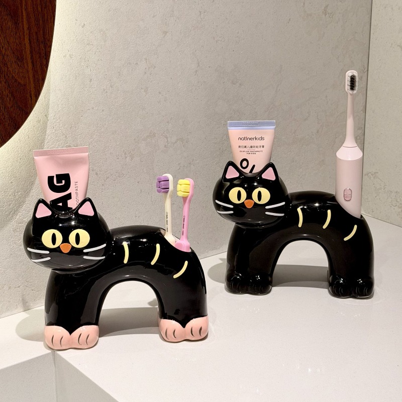 Home Edit Bathroom - Personalized Creative Cute Black Cat Home