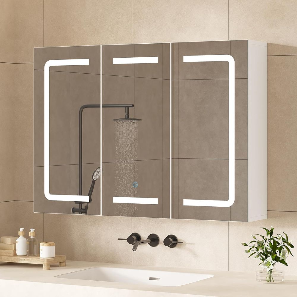 Home Bathroom Mirror - Medicine Cabinet Organizer with Mirror, Lighted