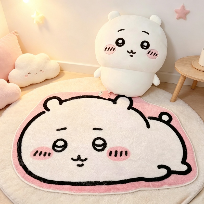 Home Bathroom Floor Mats - -Chiikawa Cartoon Rug Anime Hachiware Usagi