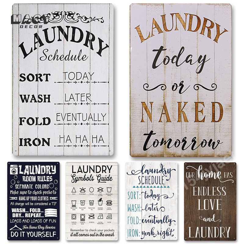 Slogan Metal Tin Sign Laundry  - Home Bathroom Wall Decor recension och pris