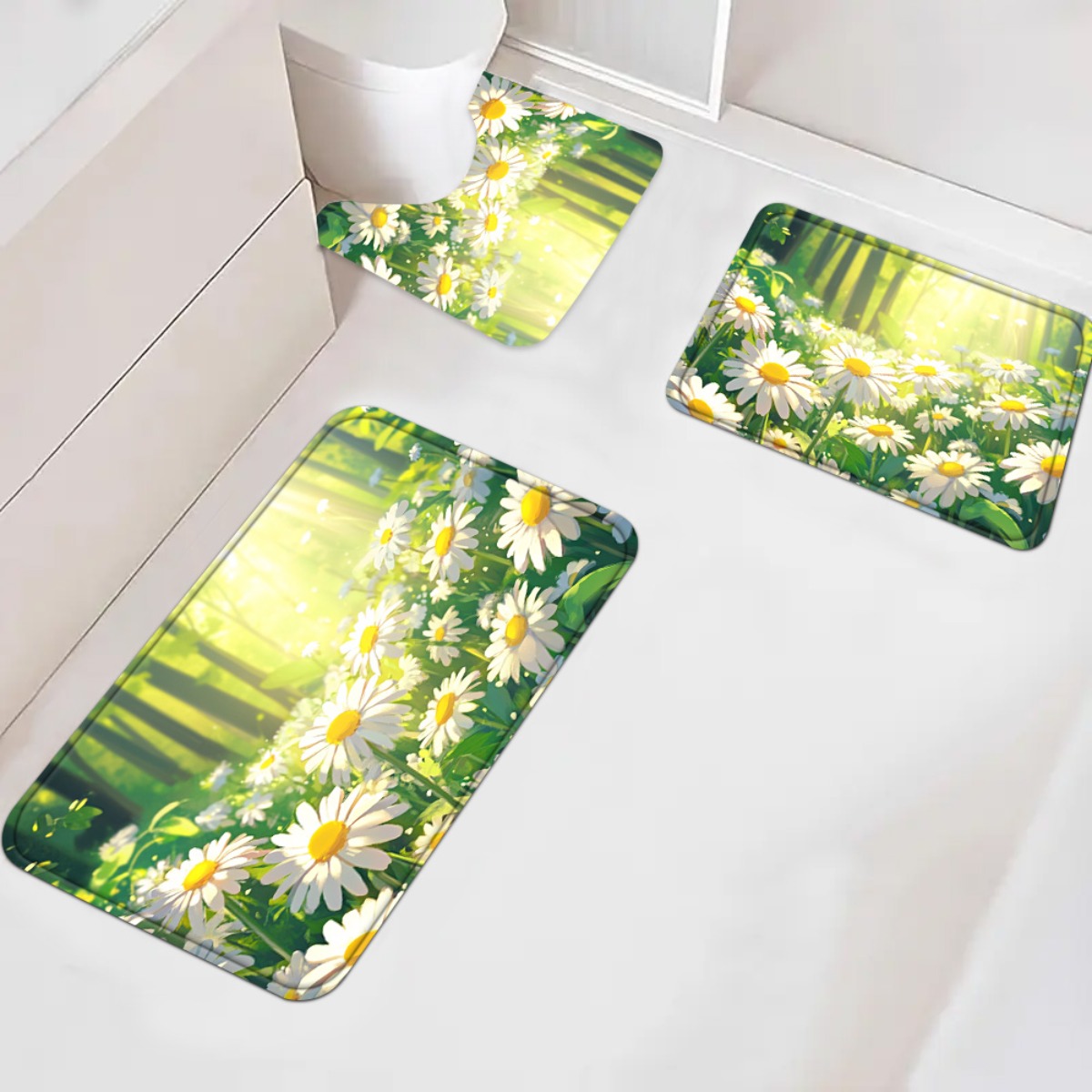 Daisy Floral Bath Mat Set Bath - Home Made Bathroom Vanity recension och pris