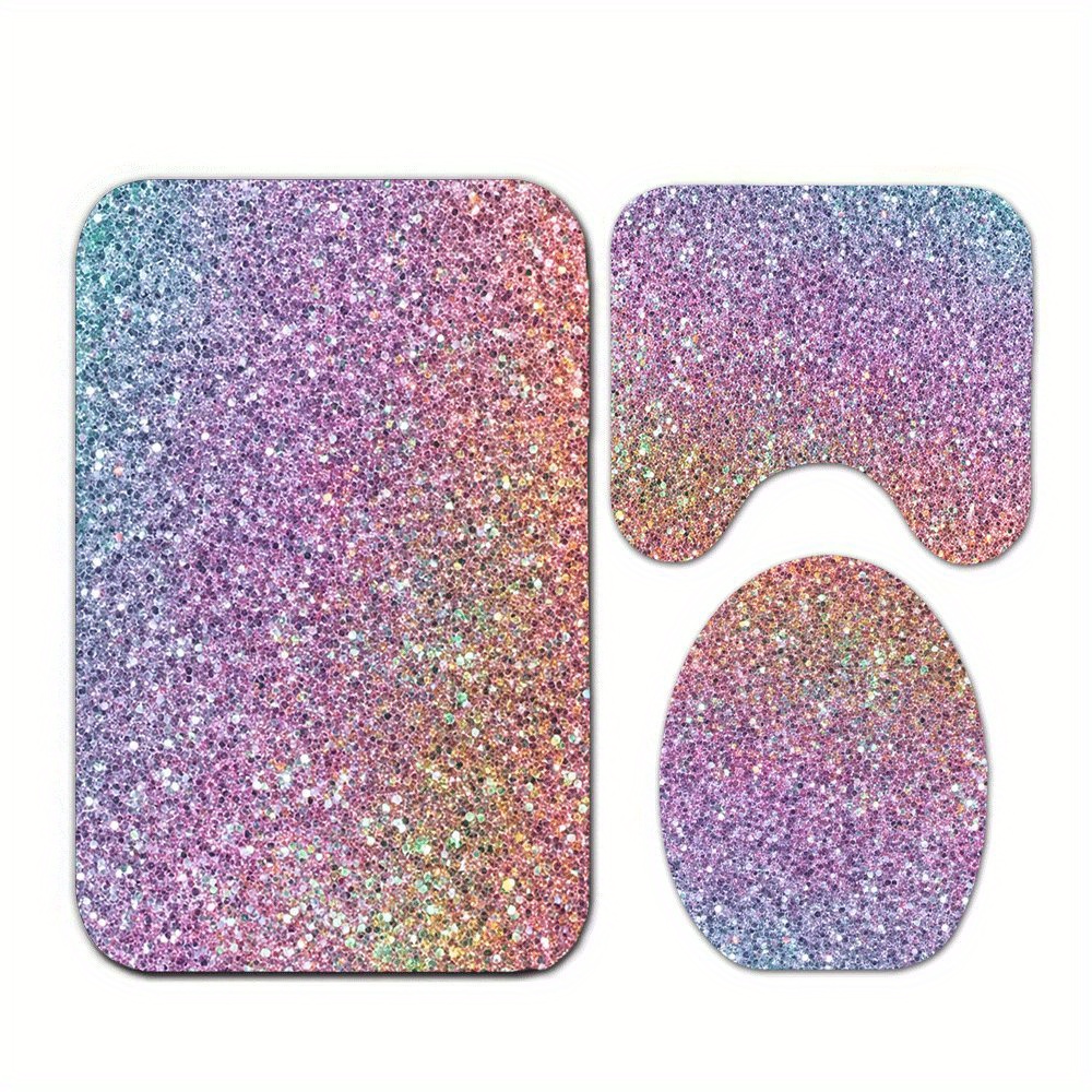 Luxury Glitter Bath Mat Set fo - Home Made Bathroom Vanity recension och pris