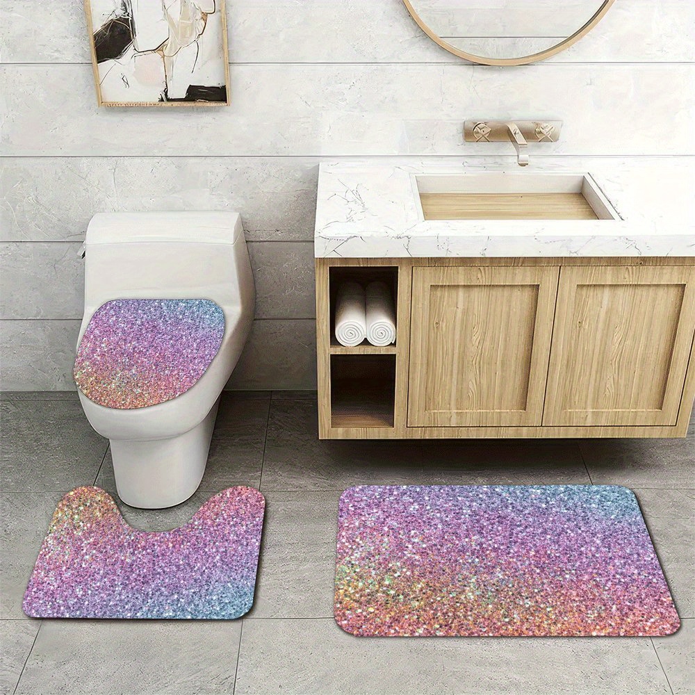 Luxury Glitter Bath Mat Set fo - Home Made Bathroom Vanity recension och pris