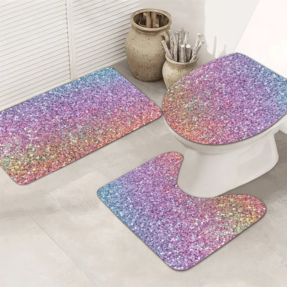 Luxury Glitter Bath Mat Set fo - Home Made Bathroom Vanity recension och pris