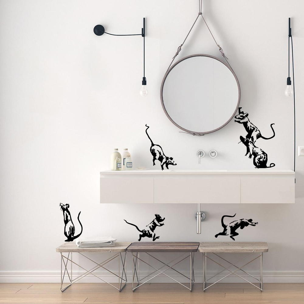 5Pcs Banksy Toilet Rats Wall S - Home Bathroom Window recension och pris