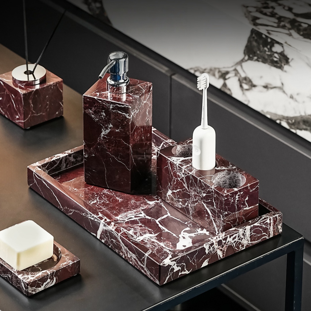 Luxury Natural Marble Rosa Lev - Tiny Home Bathroom Kit recension och pris