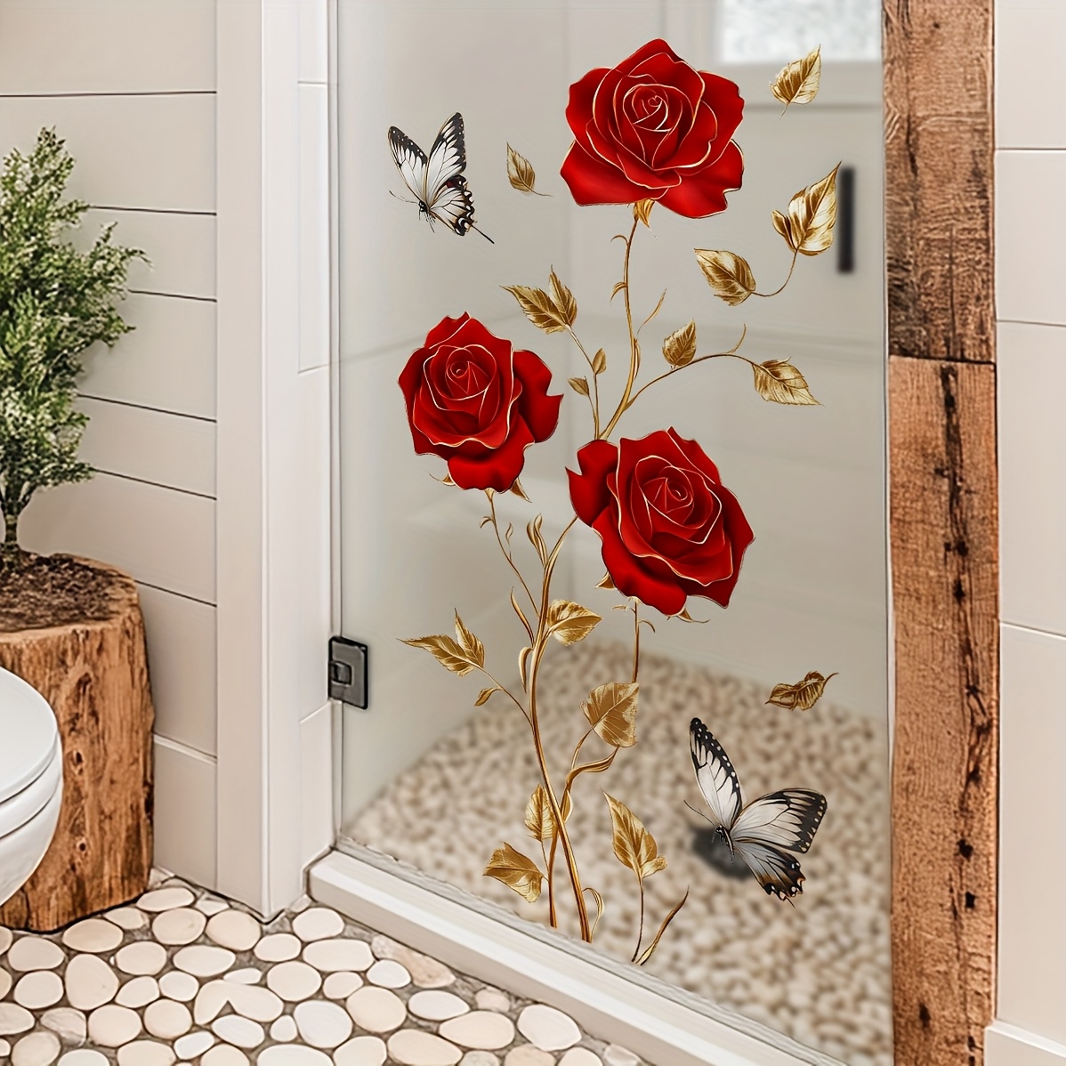 1Pc Charming and Romantic Red  - Home Bathroom Window recension och pris