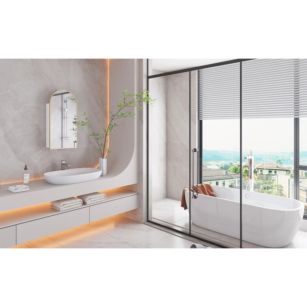 Luxurious Arched Gold Bathroom - Home Bathroom Mirror recension och pris
