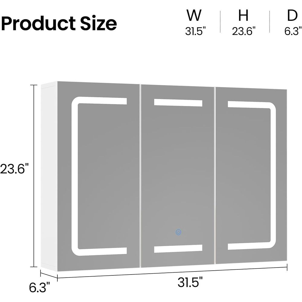 Medicine Cabinet Organizer wit - Home Bathroom Mirror recension och pris