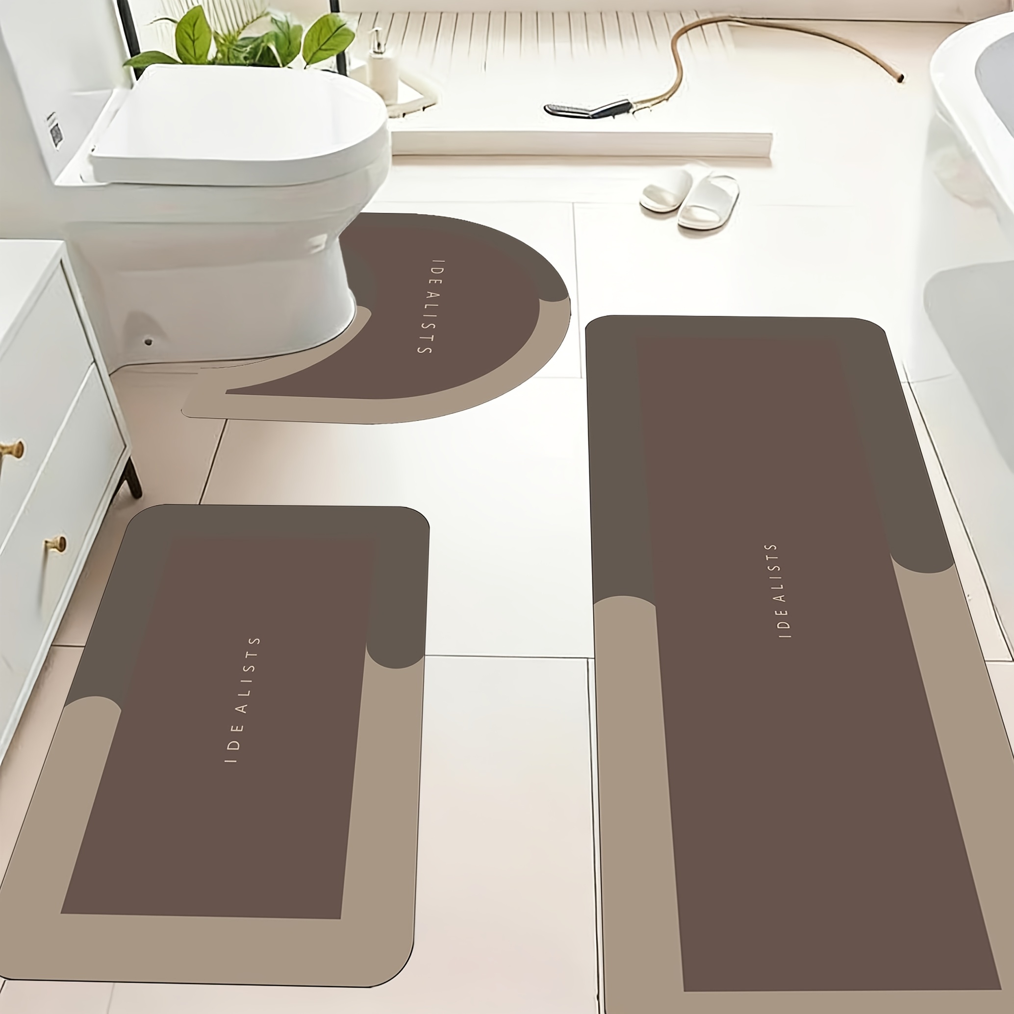 Modern Minimalist Bath Mat Set - Home Made Bathroom Vanity recension och pris